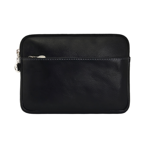 Minimalist Full Grain Leather Clutch With Detachable Wrist Strap