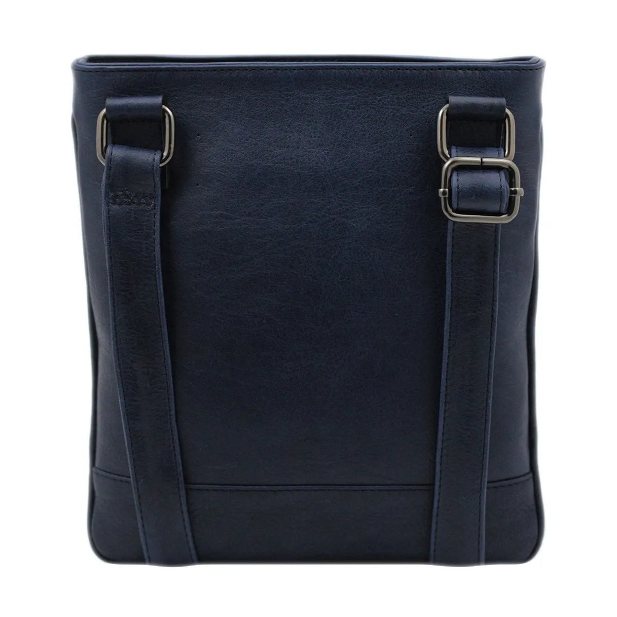 Square Saratoga Leather Shoulder Bag With Magnetic Front Pocket & Adjustable Strap