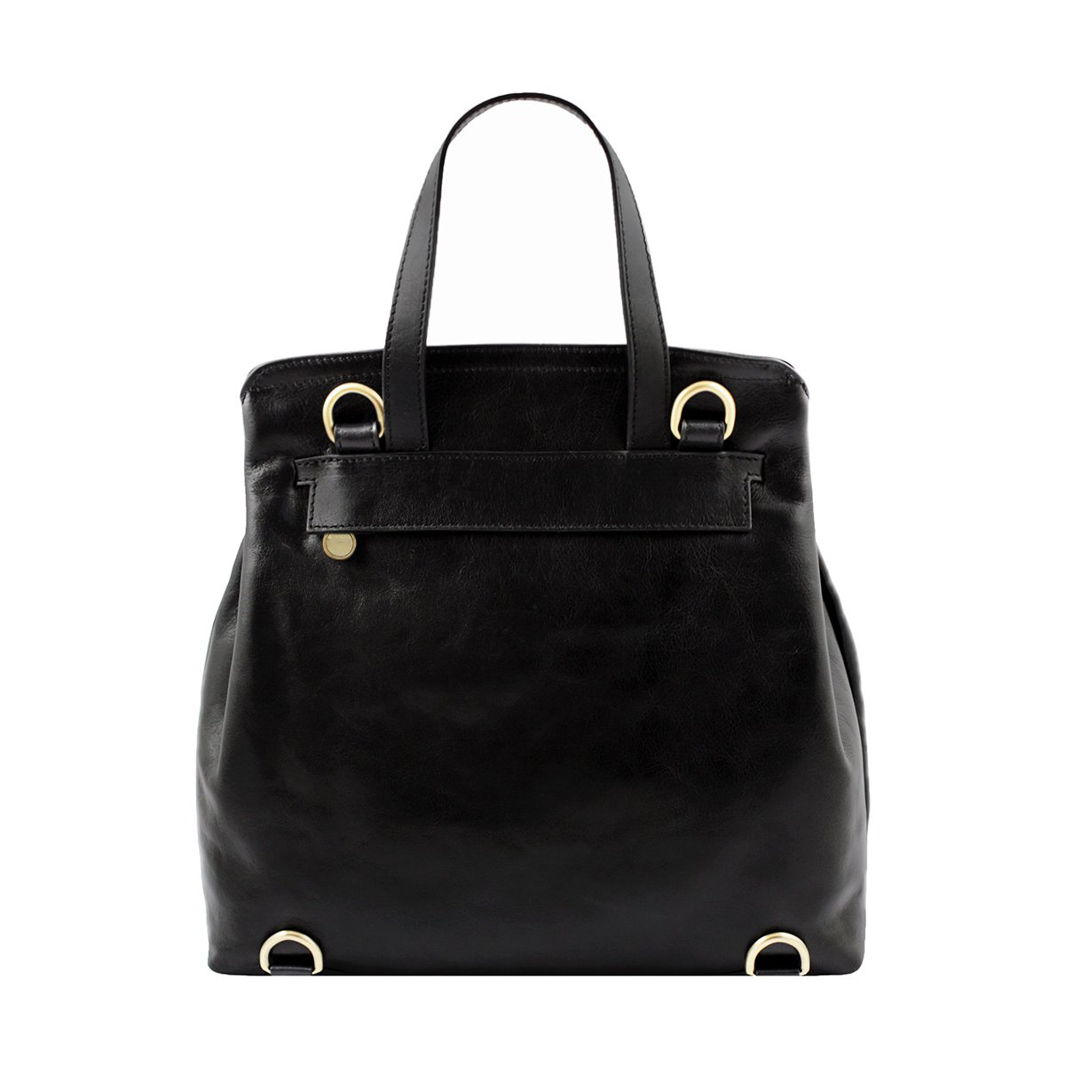 Convertible Flap Full Grain Leather Backpack With Handheld & Backpack Dual Carry Design