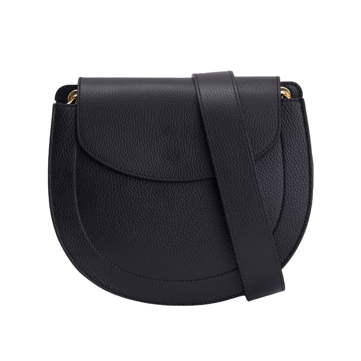Full Grain Saddle Leather Crossbody Bag With Dual Detachable Straps