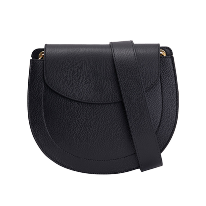 Full Grain Saddle Leather Crossbody Bag With Dual Detachable Straps