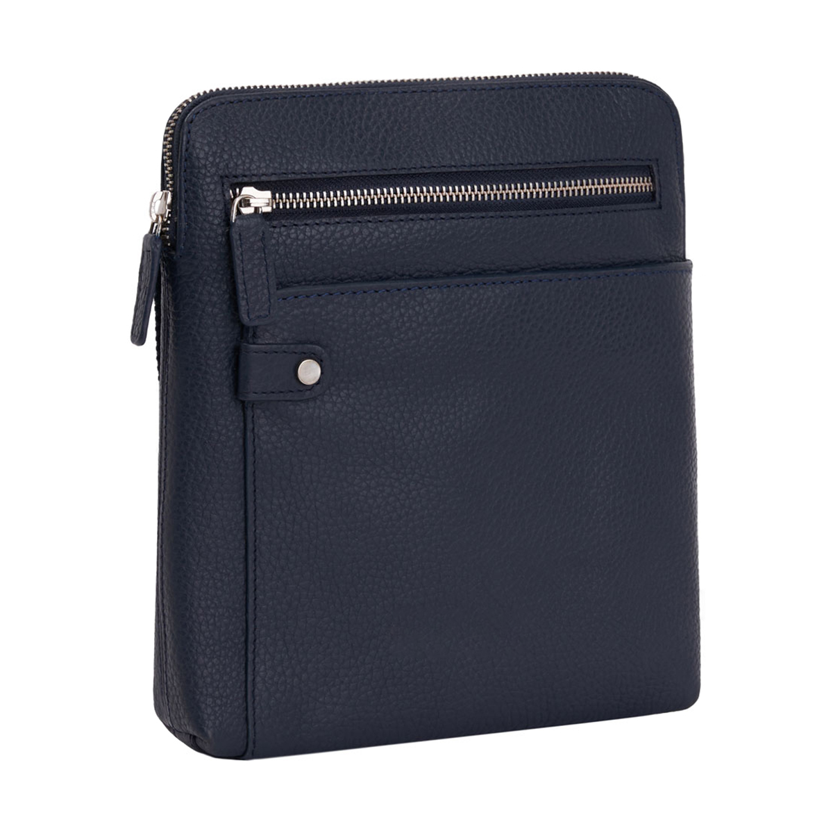 Textured Hammered Full Grain Leather Shoulder Bag With Multi-Slot Interior Storage