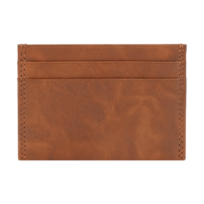 Four-Slot Slim Full Grain Leather Card Holder For Daily Business Use