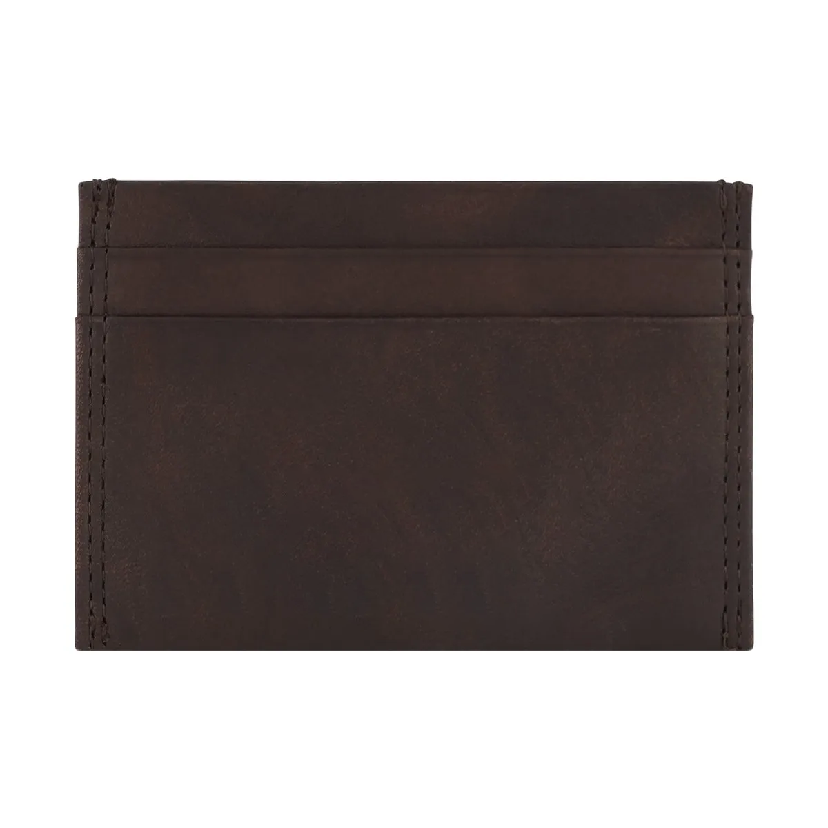 Four-Slot Slim Full Grain Leather Card Holder For Daily Business Use