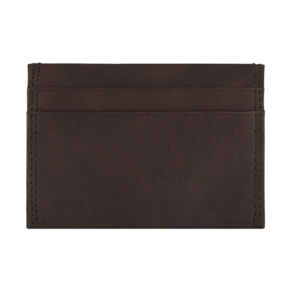 Four-Slot Slim Full Grain Leather Card Holder For Daily Business Use
