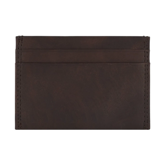 Four-Slot Slim Full Grain Leather Card Holder For Daily Business Use