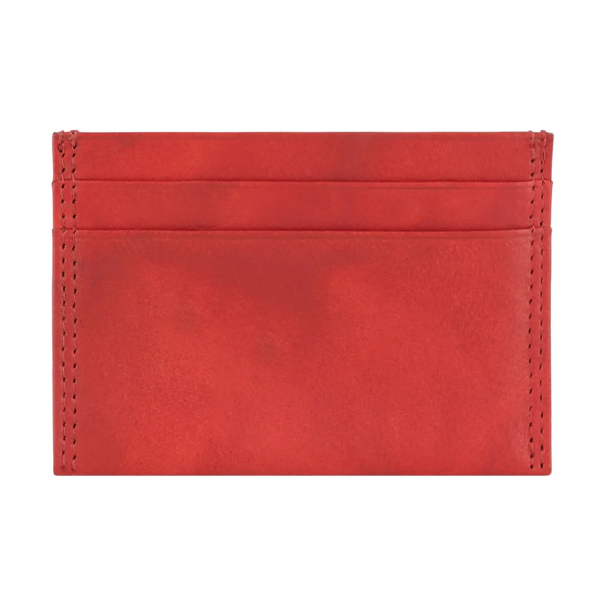 Four-Slot Slim Full Grain Leather Card Holder For Daily Business Use