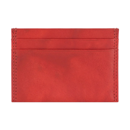 Four-Slot Slim Full Grain Leather Card Holder For Daily Business Use