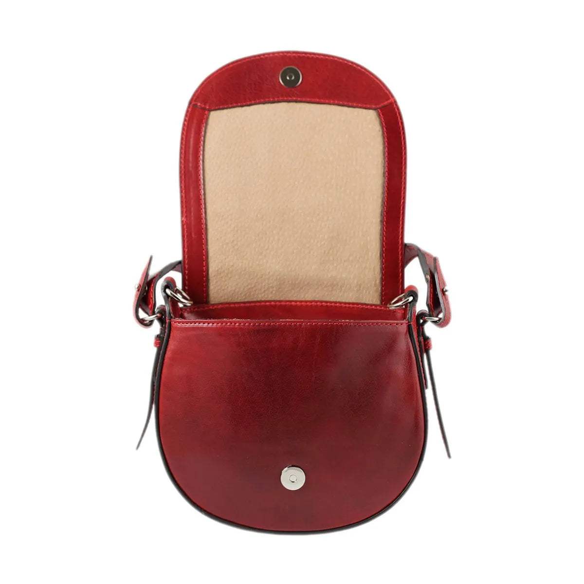 Compact Hand-Buffed Full Grain Leather Crossbody Bag With Dual Carry Straps