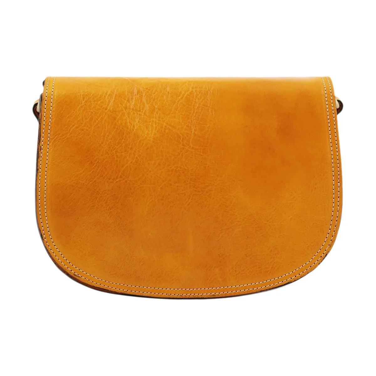 Hand-Buffered Full Grain Leather Crossbody Bag With Multi-Pocket Storage