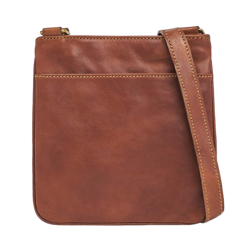 Slim Vertical Hand-Buffered Full Grain Leather Shoulder Bag With Multi-Pocket Layout