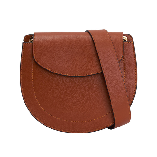 Full Grain Saddle Leather Crossbody Bag With Dual Detachable Straps