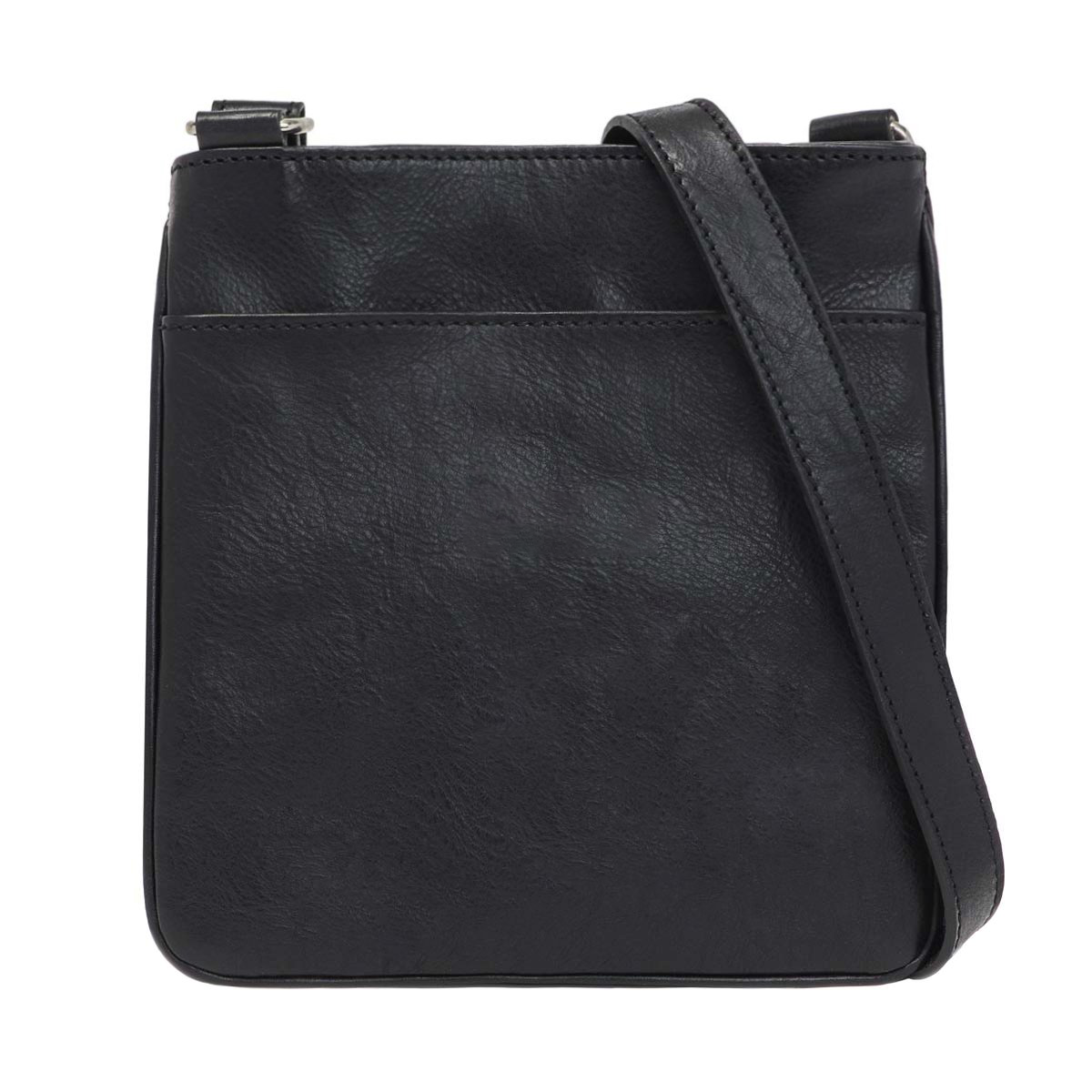Slim Vertical Hand-Buffered Full Grain Leather Shoulder Bag With Multi-Pocket Layout