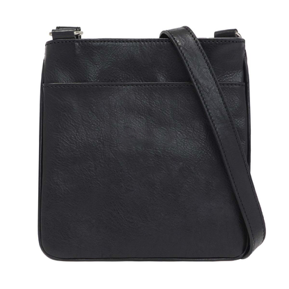 Slim Vertical Hand-Buffered Full Grain Leather Shoulder Bag With Multi-Pocket Layout