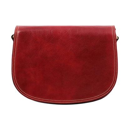 Hand-Buffered Full Grain Leather Crossbody Bag With Multi-Pocket Storage