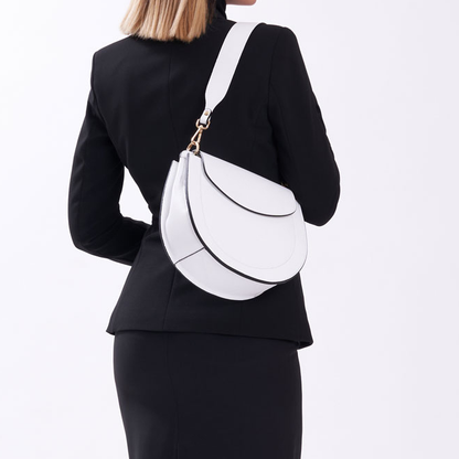 Full Grain Saddle Leather Crossbody Bag With Dual Detachable Straps