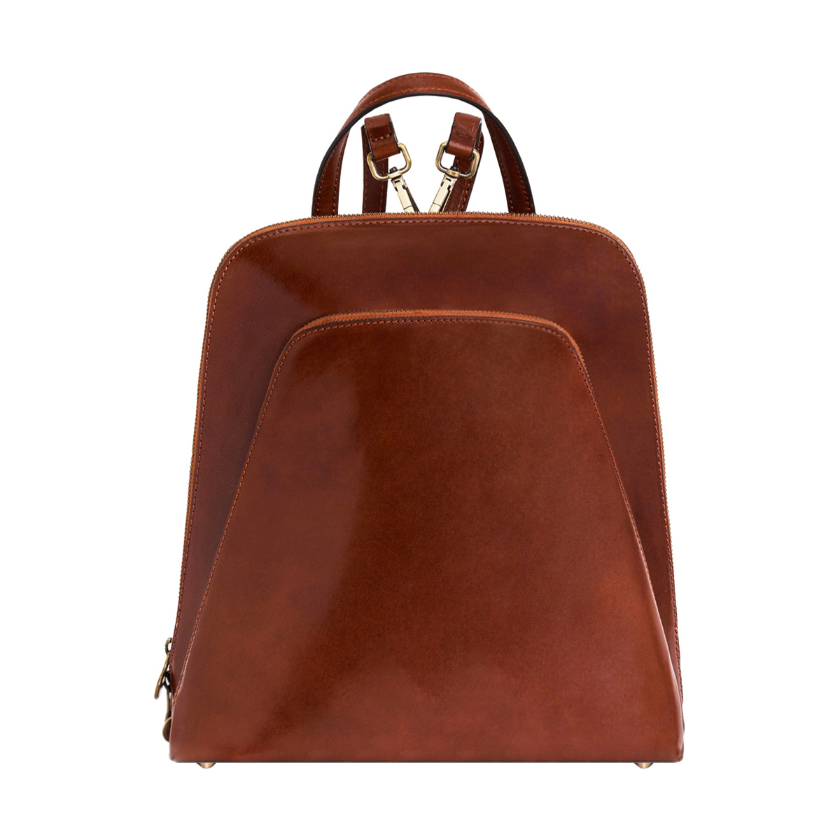 Ergonomic Hand-Buffered Full Grain Leather Minimalist Backpack With Padded Laptop Slot