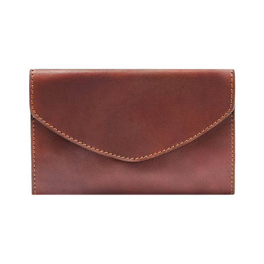 Multi-Slot Full Grain Leather Clutch With Detachable Crossbody Strap
